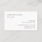 Moderner Minimalistischer Therapeut Visitenkarte (Rückseite)