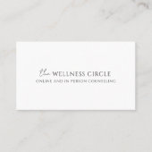 Moderner Minimalistischer Therapeut Visitenkarte (Vorderseite)