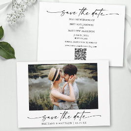 Moderner Minimalistischer Tintenpatronen Foto QR C Save The Date