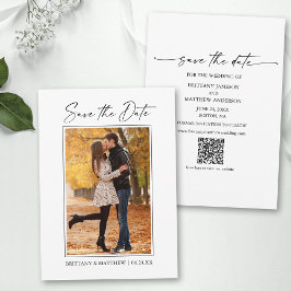 Moderner Minimalistischer Tintenpatronen Foto QR C Save The Date