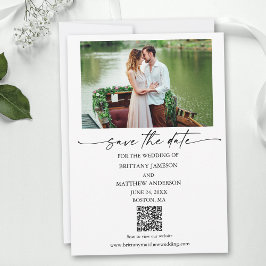 Moderner Minimalistischer Tintenpatronen Foto QR C Save The Date
