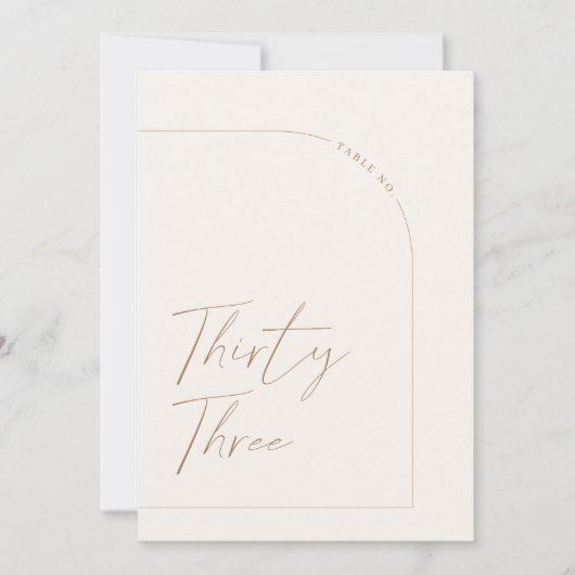 Moderner Minimalistischer Tisch 33 Tischnummern (Vorderseite)