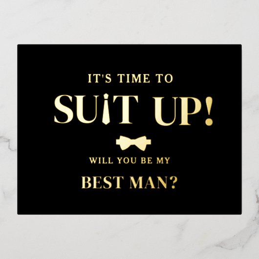 Moderner Minimalistischer Trauzeuge Fragend Vorsch Folie Einladungspostkarte (Vorderseite)