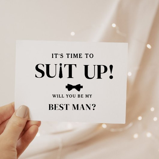 Moderner Minimalistischer Trauzeuge Fragend Vorsch Mitteilungskarte