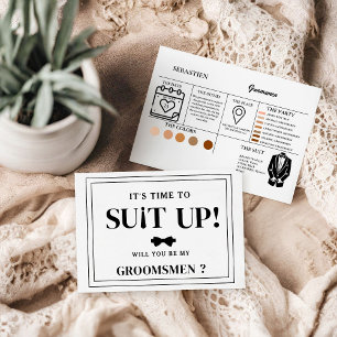 Moderner Minimalistischer Trauzeuge Fragend Vorsch Mitteilungskarte