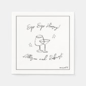 Moderner Minimalistischer trendiger Cocktail Sip H Serviette (Vorderseite)