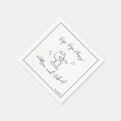 Moderner Minimalistischer trendiger Cocktail Sip H Serviette (Ecke)