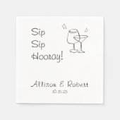 Moderner Minimalistischer trendiger Cocktail Sip H Serviette (Vorderseite)