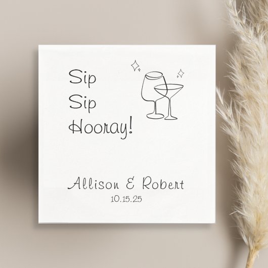 Moderner Minimalistischer trendiger Cocktail Sip H Serviette