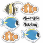 Moderner Minimalistischer tropischer Fischsee Aufkleber (Vorderseite)