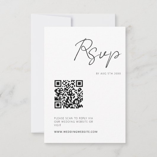 Moderner Minimalistischer UAWG QR-Code RSVP Karte (Vorderseite)