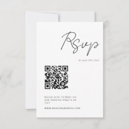 Moderner Minimalistischer UAWG QR-Code RSVP Karte