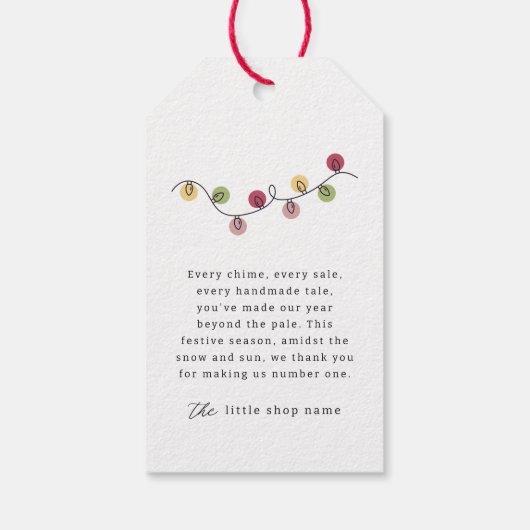 Moderner Minimalistischer Urlaub für kleine Untern Geschenkanhänger (Rückseite)