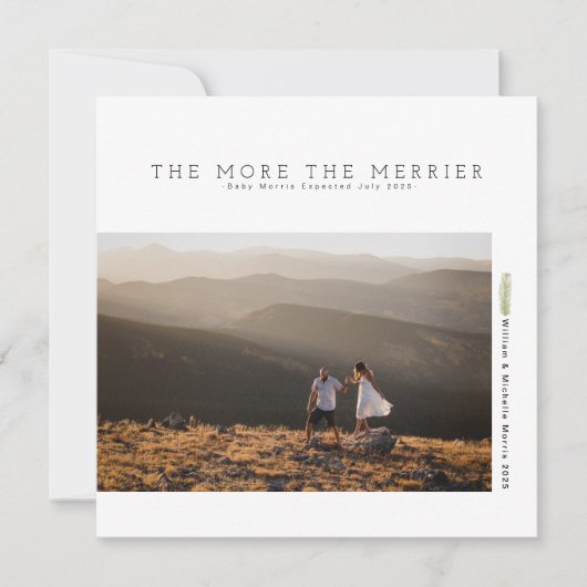 Moderner Minimalistischer Urlaub | Schwangerschaft Save The Date (Vorderseite)