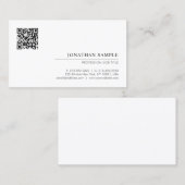 Moderner Minimalistischer Vorlagencode QR Visitenkarte (Vorne/Hinten)