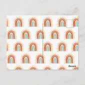 Moderner Minimalistischer Waldfuchs zum ersten Geb Postkarte (Rückseite)