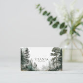 Moderner Minimalistischer Wasserfarbenwald Visitenkarte (Stehend Vorderseite)