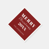 Moderner Minimalistischer Weihnachts-Roter Feierta Serviette (Ecke)