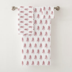 Moderner Minimalistischer Weihnachtsbaum Badhandtuch Set