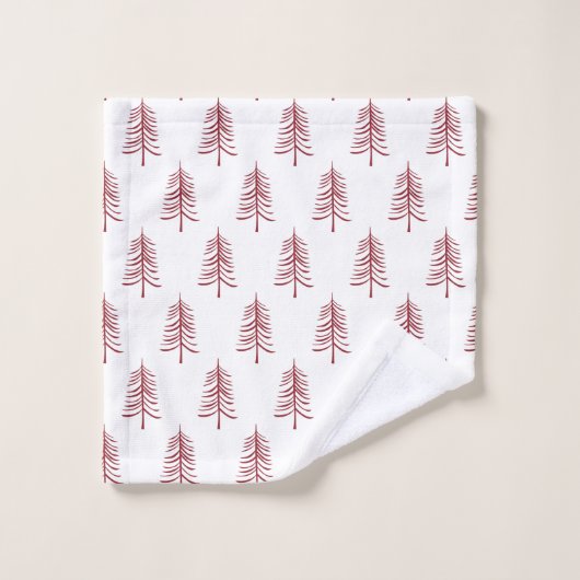 Moderner Minimalistischer Weihnachtsbaum Badhandtuch Set (Waschlappen)