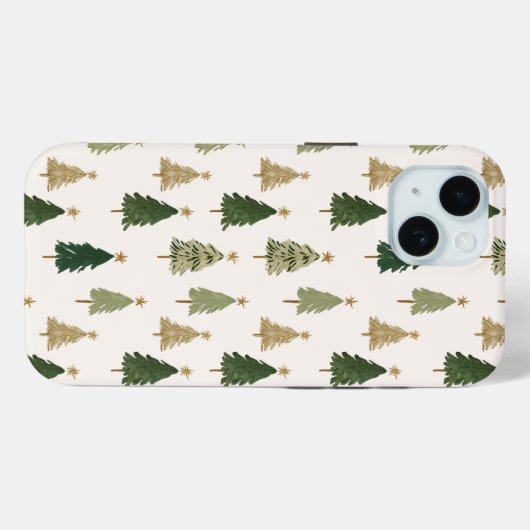 Moderner Minimalistischer Weihnachtsbaum Case-Mate iPhone Hülle (Rückseite (Horizontal))