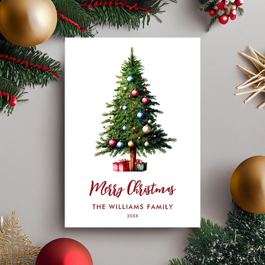Moderner Minimalistischer Weihnachtsbaum Feiertagskarte