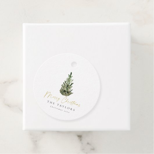 Moderner Minimalistischer Weihnachtsbaum Geschenkanhänger (Beispiel)