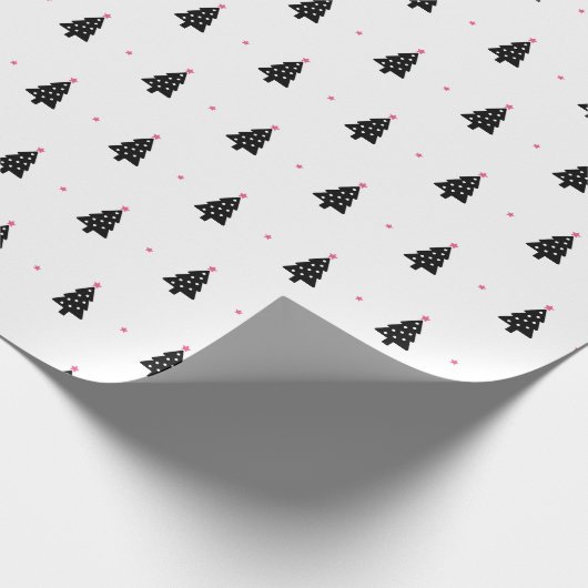Moderner Minimalistischer Weihnachtsbaum Geschenkpapier (Ecke)