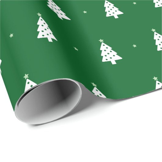 Moderner Minimalistischer Weihnachtsbaum Geschenkpapier (Rolleneckpunkt)