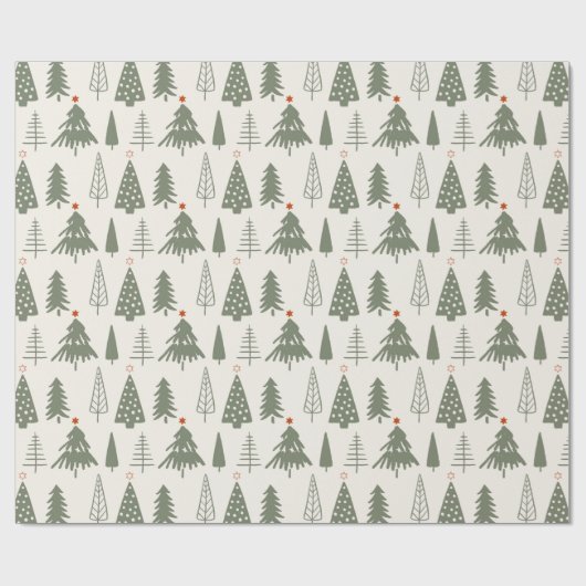 Moderner Minimalistischer Weihnachtsbaum Geschenkpapier (Flach)