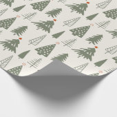 Moderner Minimalistischer Weihnachtsbaum Geschenkpapier (Ecke)