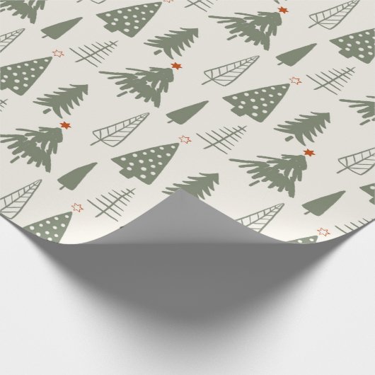 Moderner Minimalistischer Weihnachtsbaum Geschenkpapier (Ecke)