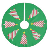 Moderner Minimalistischer Weihnachtsbaum in Candy  Polyester Weihnachtsbaumdecke (Vorderseite)