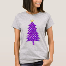 Moderner Minimalistischer Weihnachtsbaum in Lila S T-Shirt