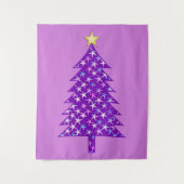 Moderner Minimalistischer Weihnachtsbaum in Lila S Wandteppich (Vorderseite)