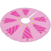 Moderner Minimalistischer Weihnachtsbaum in rosa S Polyester Weihnachtsbaumdecke (Schrägansicht)