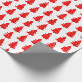 Moderner Minimalistischer Weihnachtsbaum in Rot un Geschenkpapier (Ecke)