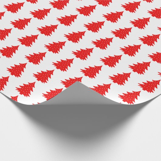 Moderner Minimalistischer Weihnachtsbaum in Rot un Geschenkpapier (Ecke)