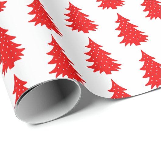 Moderner Minimalistischer Weihnachtsbaum in Rot un Geschenkpapier (Rolleneckpunkt)