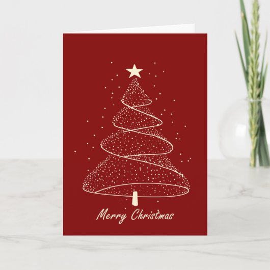 Moderner Minimalistischer Weihnachtsbaum Karte (Vorderseite)