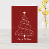 Moderner Minimalistischer Weihnachtsbaum Karte (Gelbe Blume)