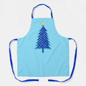 Moderner Minimalistischer Weihnachtsbaum mit blaue Schürze (Vorderseite)