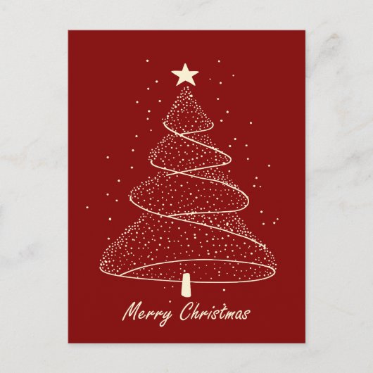Moderner Minimalistischer Weihnachtsbaum Postkarte (Vorderseite)