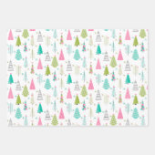 Moderner Minimalistischer Weihnachtsbaum Rosa Aqua Geschenkpapier Set (Vorderseite 3)