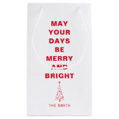 Moderner Minimalistischer Weihnachtsbaum Simple Wh Kleine Geschenktüte (Rückseite)