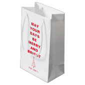 Moderner Minimalistischer Weihnachtsbaum Simple Wh Kleine Geschenktüte (Rückseite Schrägansicht)