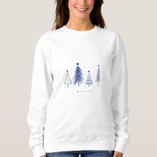 Moderner Minimalistischer Weihnachtsbaum Sweatshirt (Vorderseite)