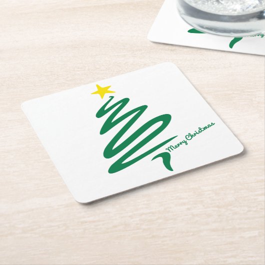 Moderner Minimalistischer Weihnachtsbaum Untersetz Rechteckiger Pappuntersetzer (angewinkelt)