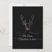 Moderner Minimalistischer Weihnachtsmann "Oh Deer" Einladung (Vorderseite)