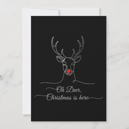 Moderner Minimalistischer Weihnachtsmann "Oh Deer" Einladung (Rückseite)
